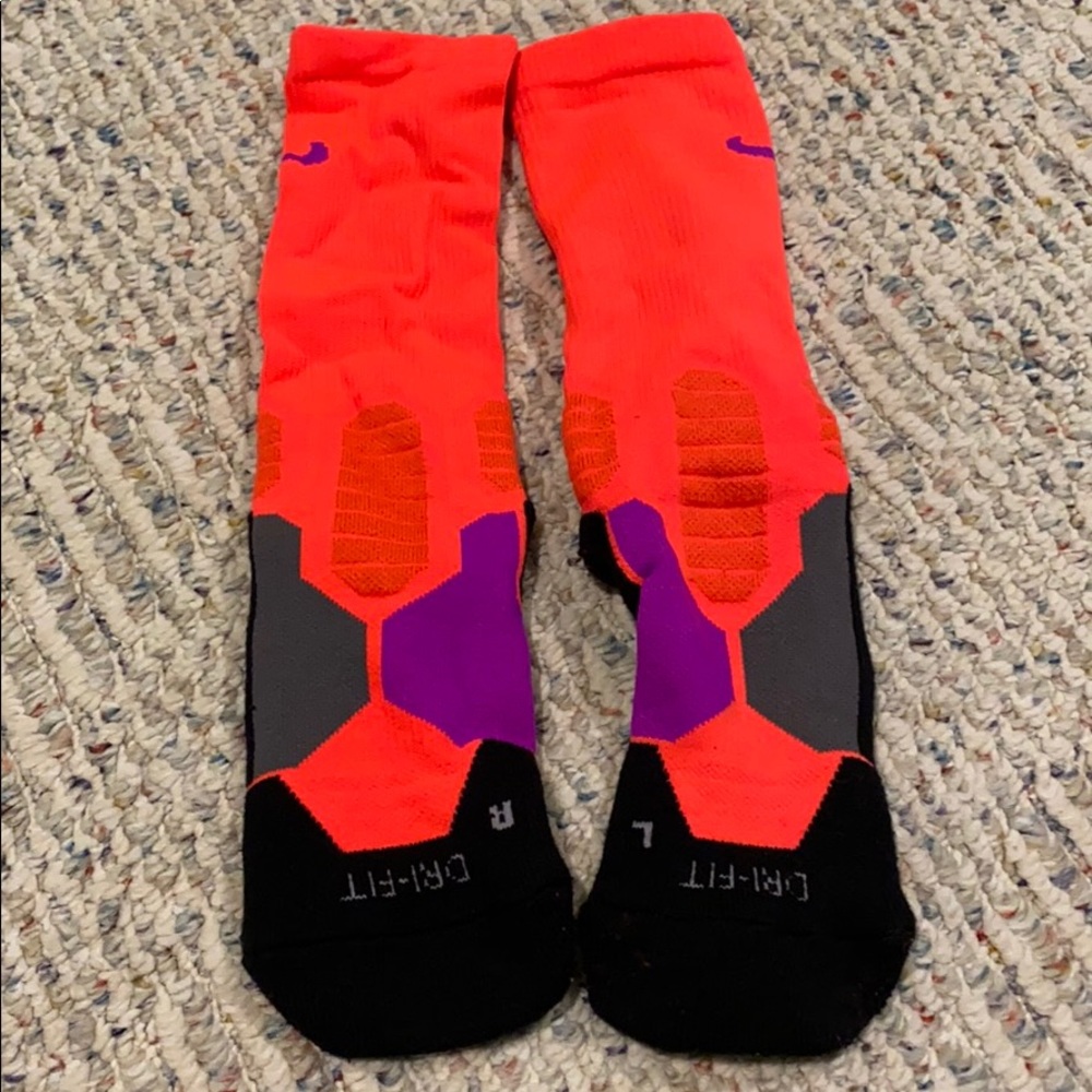 Neon Coral Nike Elite Socks
